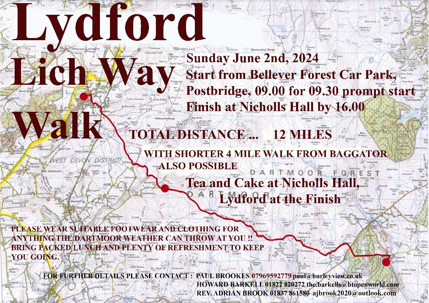 Lydford Lich Way Walk  June 2, 2024