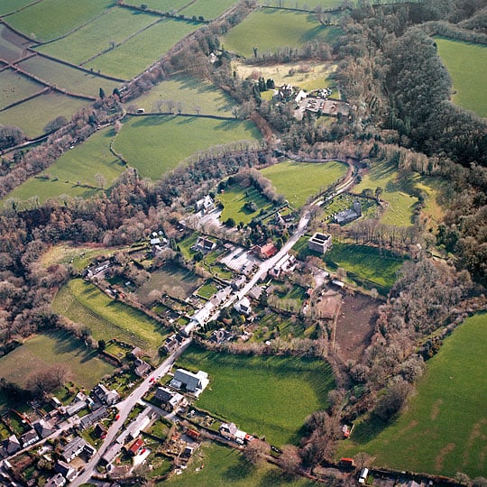 Aerial view of the village from the north